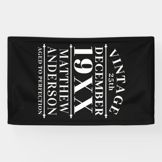 Gepersonaliseerde leeftijd tot perfecte spandoek (Horizontaal)