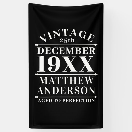 Gepersonaliseerde  leeftijd tot perfecte spandoek (Verticaal)