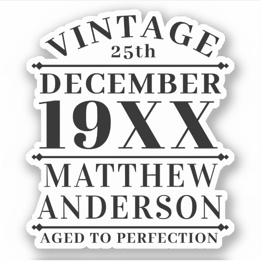 Gepersonaliseerde leeftijd tot perfecte sticker (Voorkant)