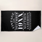 Gepersonaliseerde  leeftijd tot perfecte strandlaken (Voorkant)