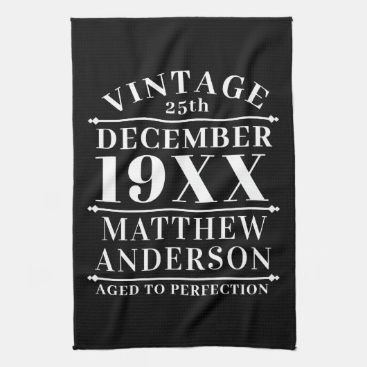 Gepersonaliseerde  leeftijd tot perfecte theedoek (Verticaal)