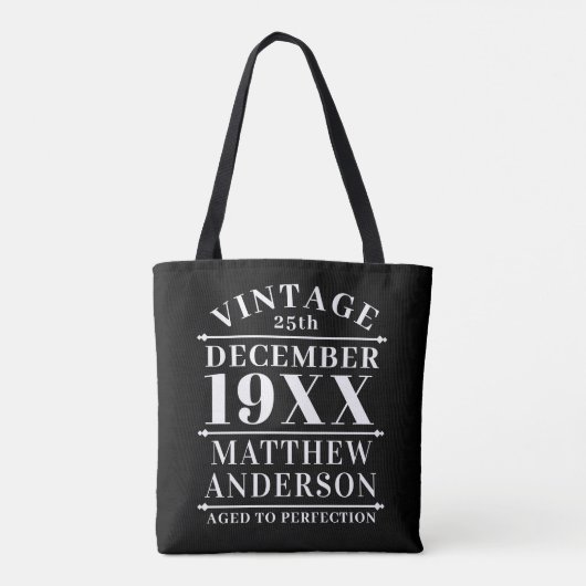 Gepersonaliseerde  leeftijd tot perfecte tote bag (Achterkant)