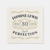 Gepersonaliseerde  leeftijd tot perfecte verjaarda servet (Voorkant)