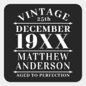 Gepersonaliseerde  leeftijd tot perfecte vierkante sticker (Voorkant)