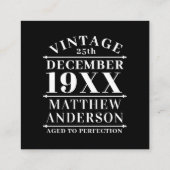 Gepersonaliseerde leeftijd tot perfecte vierkante visitekaartje (Achterkant)