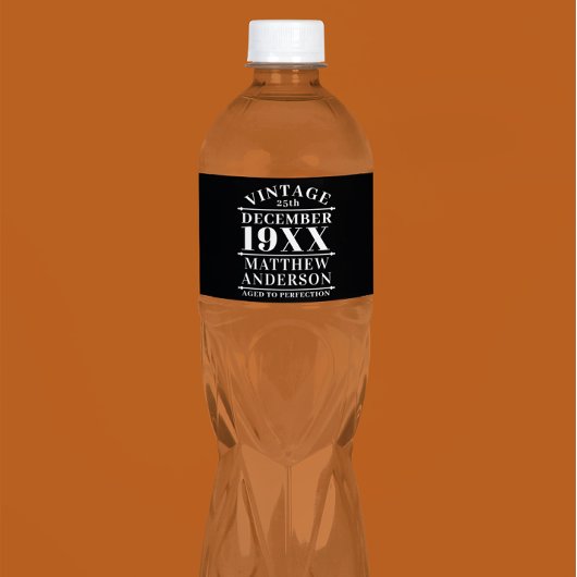 Gepersonaliseerde leeftijd tot perfecte waterfles etiket