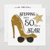 Gepersonaliseerde leeftijd verjaardag uitnodiging  (Voorkant / Achterkant)