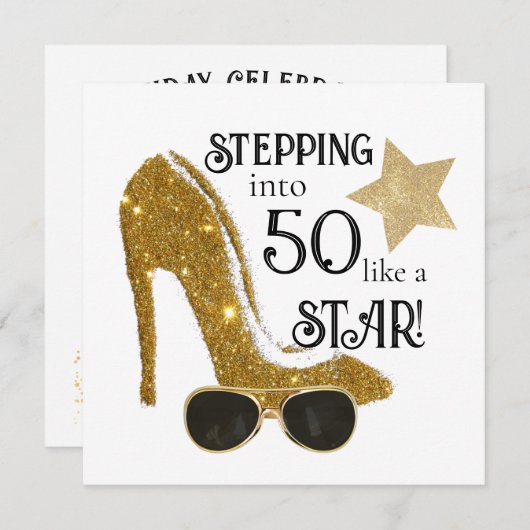 Gepersonaliseerde leeftijd verjaardag uitnodiging  (Voorkant / Achterkant)