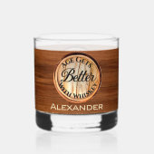 Gepersonaliseerde leeftijd wordt beter met whisky  whisky glas (Voorkant)