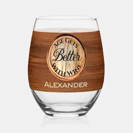 Gepersonaliseerde leeftijd wordt beter met wijn ho wijnglas zonder voet (Voorkant)