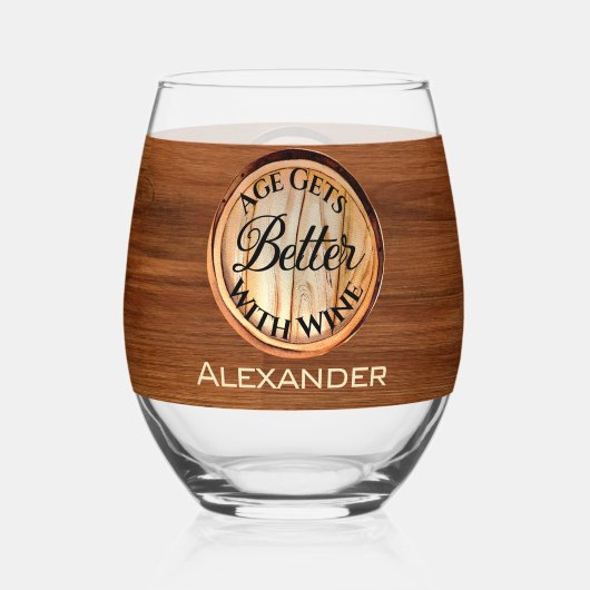 Gepersonaliseerde leeftijd wordt beter met wijn ho wijnglas zonder voet (Achterkant)