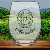 Gepersonaliseerde leeftijd wordt beter met wijn ve wijnglas zonder voet