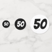 Gepersonaliseerde leeftijd - Zwart-wit Verjaardag Confetti (Voorkanten)