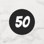 Gepersonaliseerde leeftijd - Zwart-wit Verjaardag Confetti (Kleine voorkant)