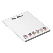 Gepersonaliseerde leerkracht potloden dier print b notitieblok (Schuin)