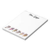 Gepersonaliseerde leerkracht potloden dier print b notitieblok (Linkerzijde)