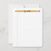 Gepersonaliseerde leerkracht voor potlood en papie notitiekaartje (Voorkant)