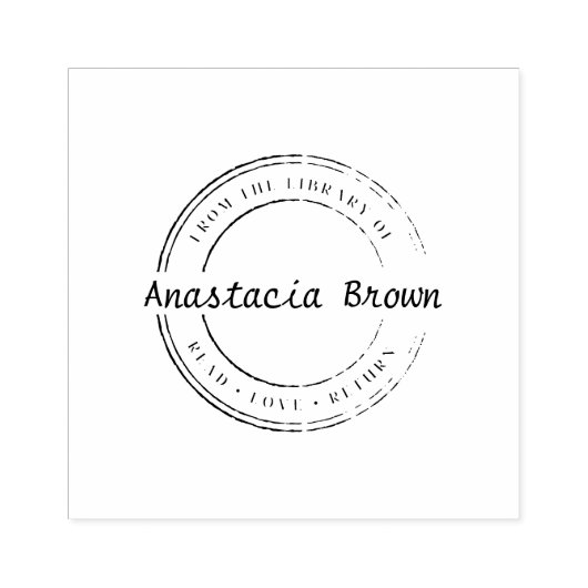 Gepersonaliseerde Lees Liefde Terugkeer Bibliothee Rubberstempel (Afrduk)