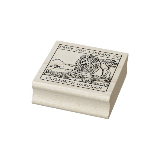 Gepersonaliseerde Leeuw Boekenplaat Rubberstempel (Stempel)
