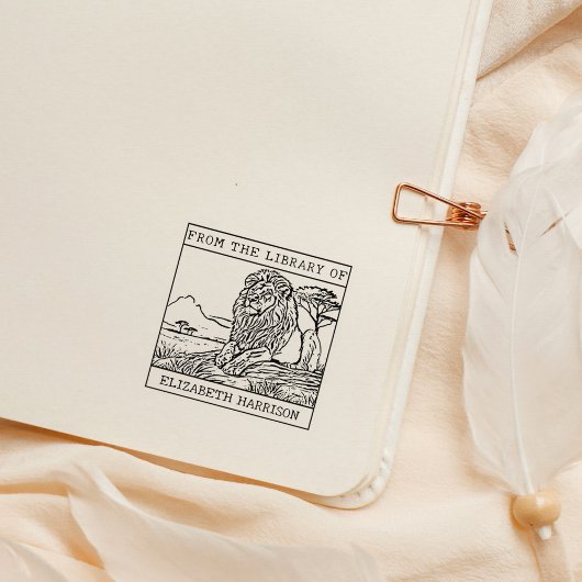 Gepersonaliseerde Leeuw Boekenplaat Rubberstempel
