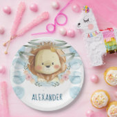 Gepersonaliseerde leeuw illustratie papieren bordje (Feest)