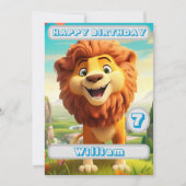 Gepersonaliseerde Leeuw Verjaardag Kaart Naam Leef (Voorkant)