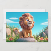 Gepersonaliseerde Leeuw Verjaardag Kaart Naam Leef (Achterkant)