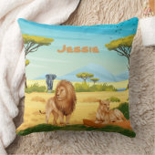 Gepersonaliseerde leeuwen op de Savannah Kussen (Deken)