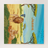 Gepersonaliseerde leeuwen op de Savannah Legpuzzel (Horizontaal)