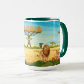 Gepersonaliseerde leeuwen op de Savannah Mok (Voorkant rechts)