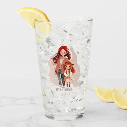 Gepersonaliseerde legant moeder en dochter glas (Voorkant ijs)