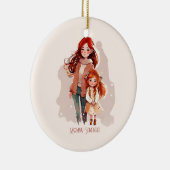 Gepersonaliseerde legant moeder en dochter keramisch ornament (Rechts)