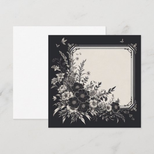 Gepersonaliseerde lege Kaart - Zwart-wit Sjabloon (Voorkant / Achterkant)