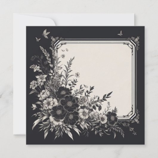 Gepersonaliseerde lege Kaart - Zwart-wit Sjabloon (Voorkant)