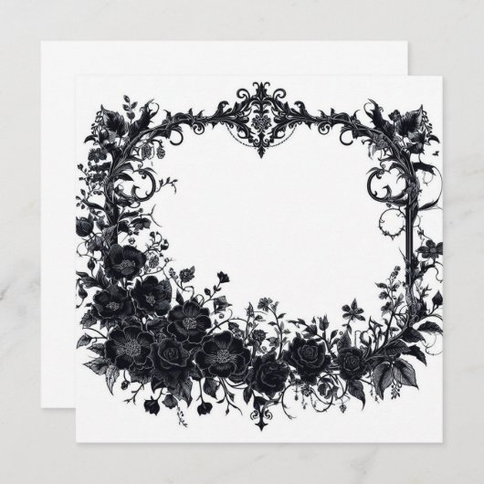 Gepersonaliseerde lege Kaart - Zwart-wit Sjabloon (Voorkant / Achterkant)