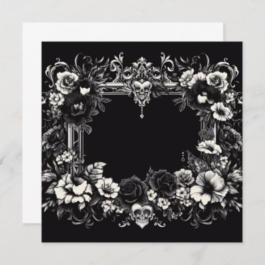 Gepersonaliseerde lege Kaart - Zwart-wit Sjabloon (Voorkant / Achterkant)