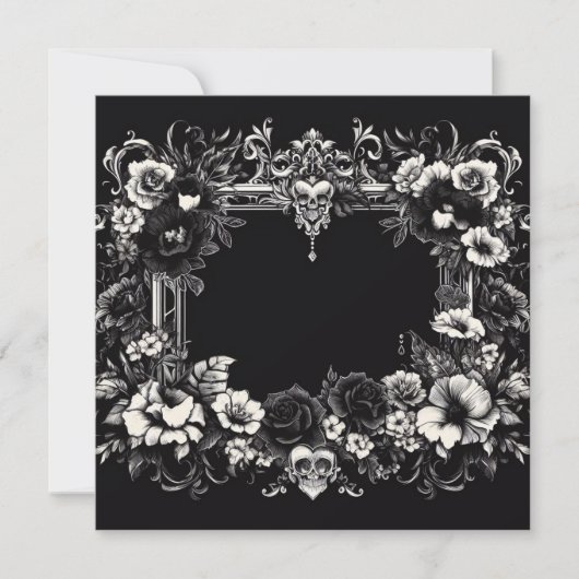 Gepersonaliseerde lege Kaart - Zwart-wit Sjabloon (Voorkant)