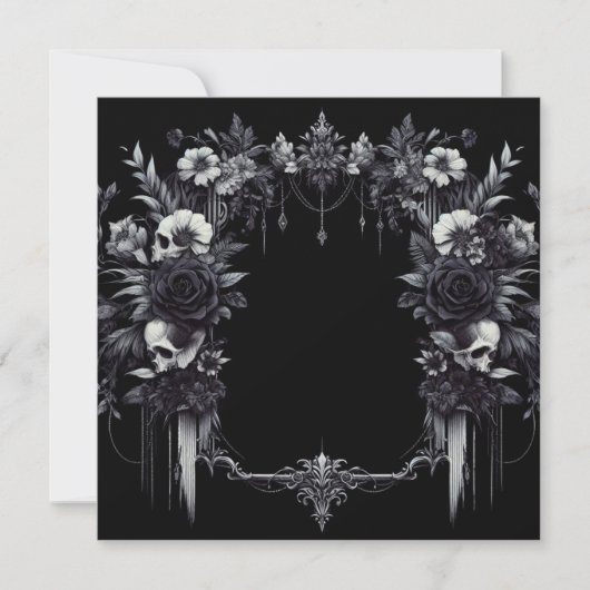 Gepersonaliseerde lege Kaart - Zwart-wit Sjabloon (Voorkant)