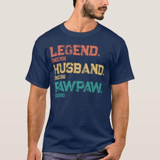 Gepersonaliseerde legende Man Pawpaw Vaderdag T-shirt (Voorkant)