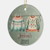 Gepersonaliseerde Lelijke Kerst Sweater Ornament (Links)