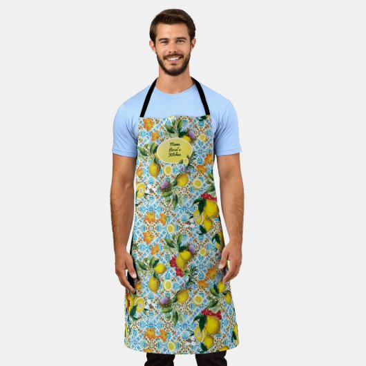 Gepersonaliseerde Lemon Baking Chef Kitchen Monogr Schort (Gedragen)