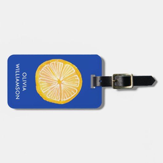 Gepersonaliseerde Lemon Citrusvruchten Bagagelabel (Voorkant horizontaal)