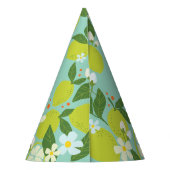 Gepersonaliseerde Lemon Floral Verjaardag Party Pe Feesthoedjes (Achterkant)