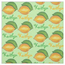 Gepersonaliseerde Lemon Limoen Groene Gele Citrus Stof