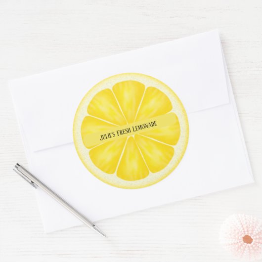 Gepersonaliseerde Lemon Slice Stickers (Envelop)