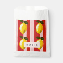 Gepersonaliseerde Lemon Stripe Patroon Gele Citroe Bedankzakje