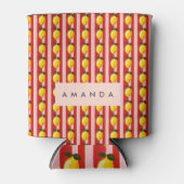 Gepersonaliseerde Lemon Stripe Patroon Gele Citroe Blikjeskoeler (Voorkant)
