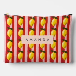 Gepersonaliseerde Lemon Stripe Patroon Gele Citroe Etui