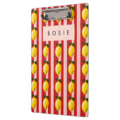 Gepersonaliseerde Lemon Stripe Patroon Gele Citroe Klembord (Links)