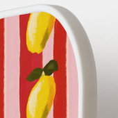 Gepersonaliseerde Lemon Stripe Patroon Gele Citroe Pickleball Paddle (Links Detail)